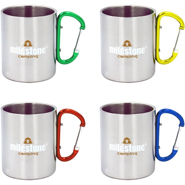 300ml Rostfri Stål Karbinhake Mugg Te Kopp Camping Vandring Picknick