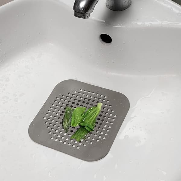 2 stk grå silikon hårfilter, avløpsdeksel, dusj