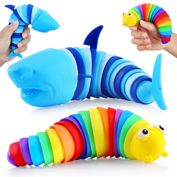Cevioce Fidget Slug leksak 2-pack (slumpmässig färg), idealisk för stresslindring och sensoriskt spelande, främjar fokus och lugn 1pc