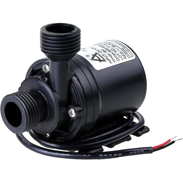 Cirkulationspumpe DC 12V 800L/H 5M Vandcirkulationssystem Sort 1 stk