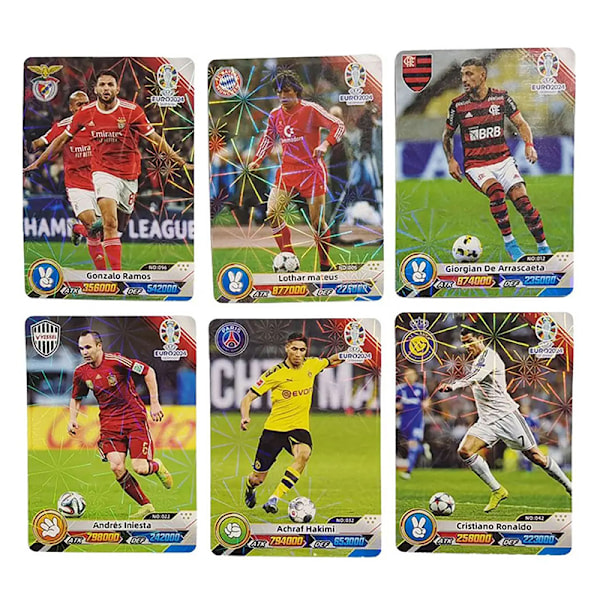 288 stk Fodboldkort Stjerner Flashkort Samling 3D Fodbold C Packing box random