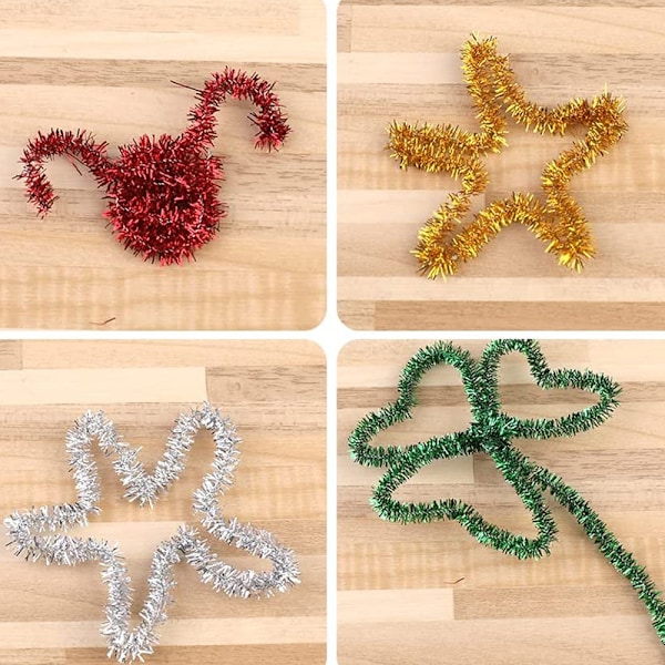 500 kpl chenille-puhdistajia, jouluinen glitter-chenille-puhdistaja, sopii