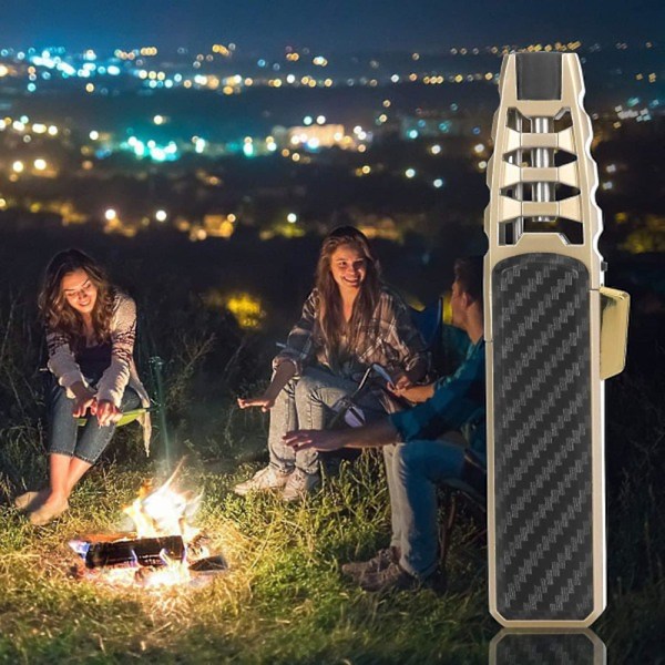 Jet Flame Solar Beam Torch Turbin Ficklampa - Världens Hetaste Ficklampa Vindtät Svart Kol carbon fiber