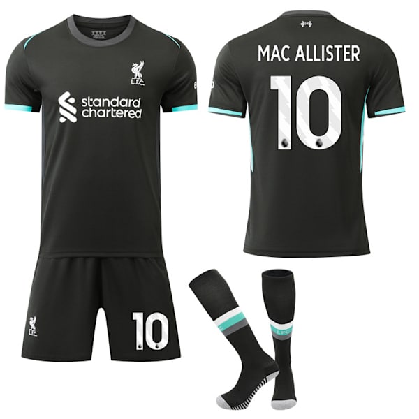 Liverpoolin Vierasjalkapallopaitasetti Lapsille ja Aikuisten No.10 MAC ALLISTER (Koko 24-25) No.10 MAC ALLISTER No.10 MAC ALLISTER L