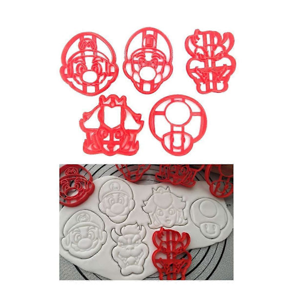 5 stk. kakeformer Mario 8 cm