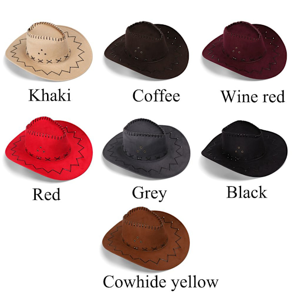 Cowboyhattar för män och kvinnor, hattar i västernstil, vilda, eleganta, neutrala black No, black