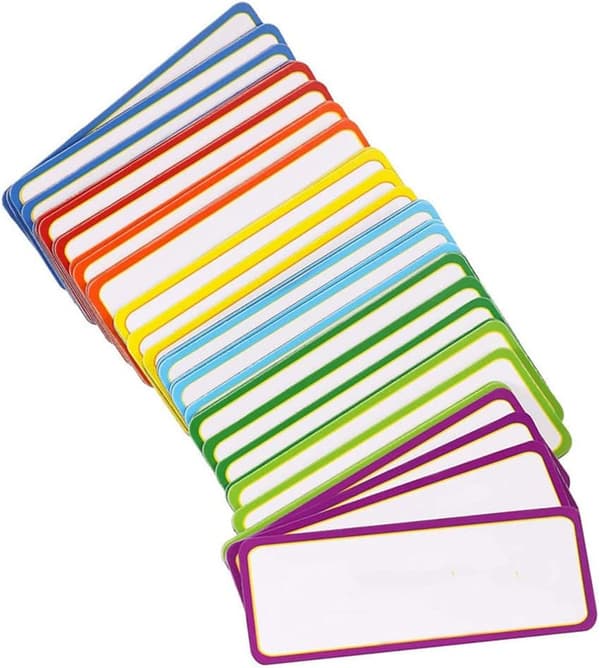 54-pak Whiteboard Magneter, 9 Farver - 29 x 79 mm - Skrivbare Magneter