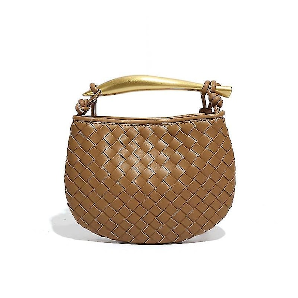 Mini Flätad Sardinväska, Crossbody-väska för Kvinnor, Handväska B1679 Khaki