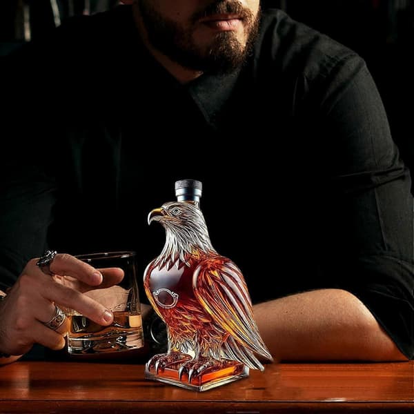 Ørne-whiskeykaraffel med unikt ørnedesign, holdbart glas, gave til far og whiskeyelskere
