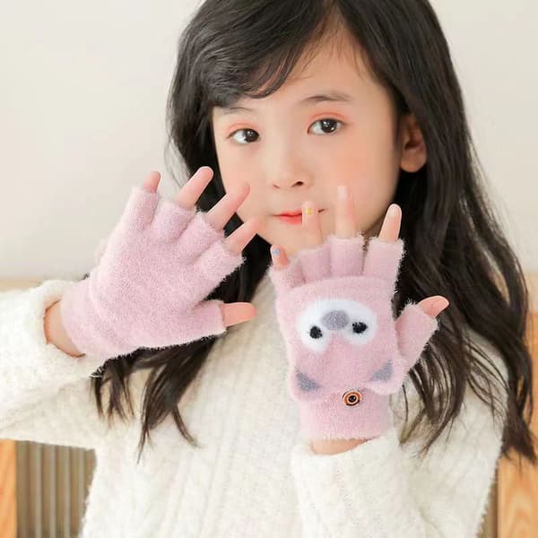 3 par fingerløse vanter, varme konvertible reversible vanter, bløde vintervanter [mo]