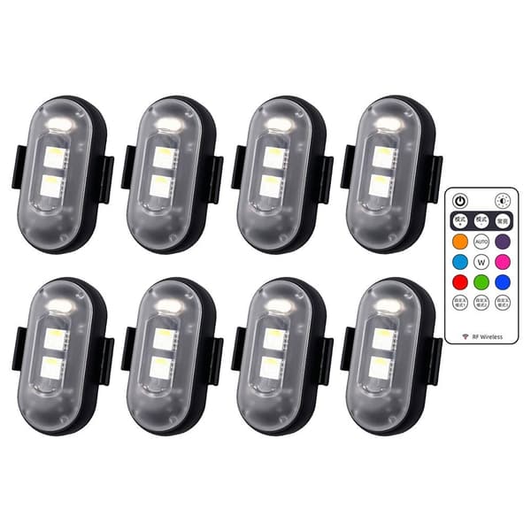 8 Värilliset LED-Stroboskooppit, 8 kpl 8Pcs