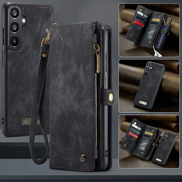 CaseMe Samsung A16 008 BIg Wallet 2-i-1 Magnet Plånboksfodral - Svart Black Svart