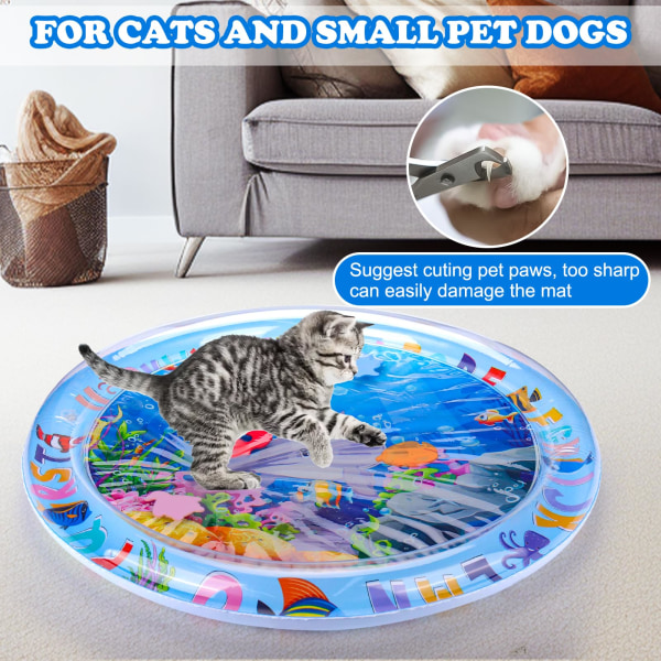 Vattensensorisk lekmatta för katter, Kattleksaker för uttråkade innekatter, Cat Kicker Leksaker Självlekmatta, Interaktiva leksaker för katter