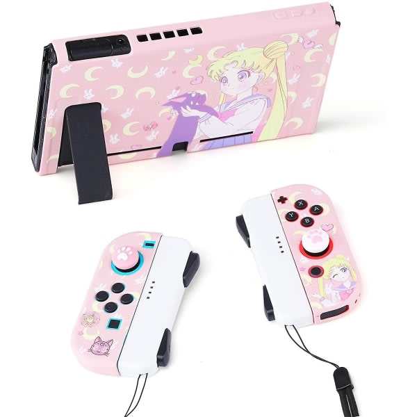 Søt etui for Nintendo Switch - Soft Slim Grip Cover Shell for konsoll og Joy-con (Sailor Moon)