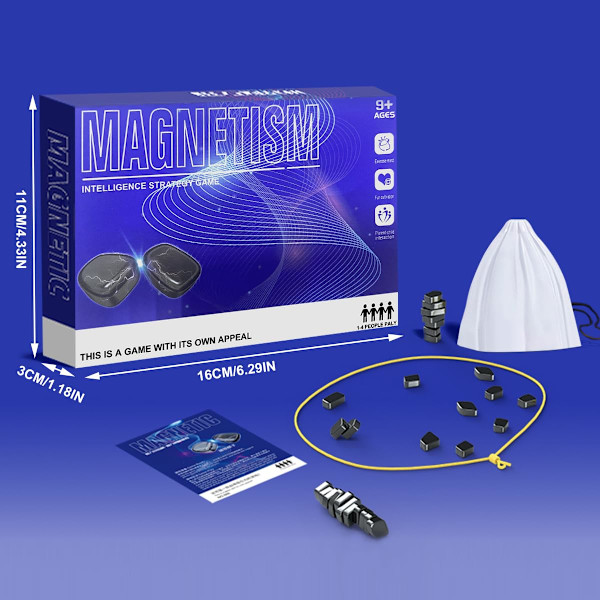 Magneettinen shakkisetti Battle Chess, magneettinen lautapeli, opettavainen shakki- ja dampeli, joululahja lapsille (replika) Rope Model