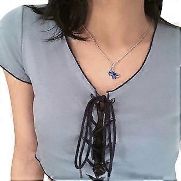 Blå Choker Vackert Halsband Dam Emajl Hänge Halsband Mode Hänge Halsband Trendigt Damhalsband