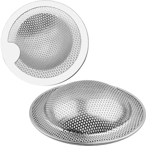 Afløbssi, Rustfrit Stål, Køkkenbordplade, Brusebad, Hårfælde, Badekar, 2 stk. (10,2 cm) {GKS}