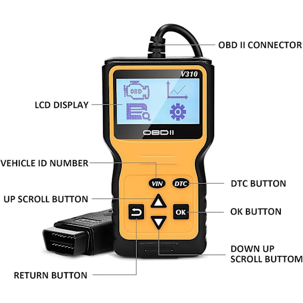 Automatisk Diagnostik Scanner Verktyg Bilscanner Läser och Raderar Felkoder Motor Detektion null none