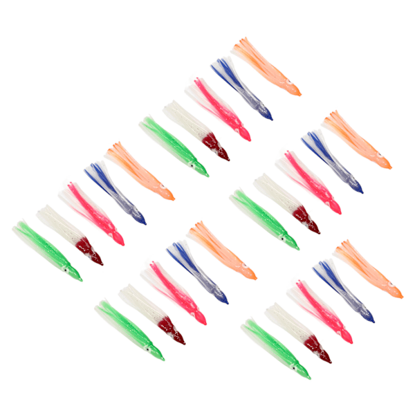 25 st Fiskedrag Livlig Design Silikonmaterial Bittåliga Självlysande Fiskedrag för Lax 10cm