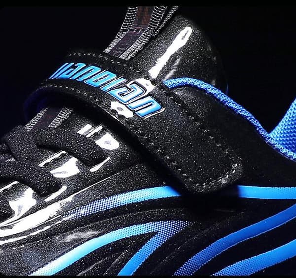 Børns LED USB genopladelige sko med et hjul, sort og blå -FA- sort og blå black and blue 34