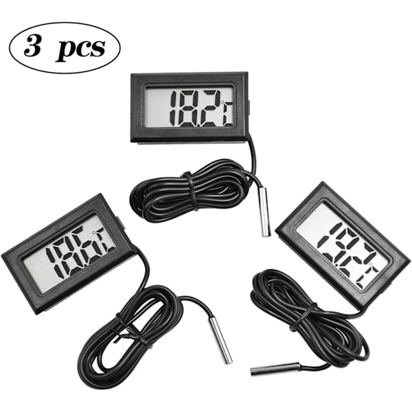 Set med 3 LCD akvarietermometrar, digital termometer