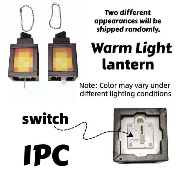 Mini Lysende Lanterne Nøglering, LED Natlys Rygsæk Charm, Perfekt Gave Lantern - Warm Light