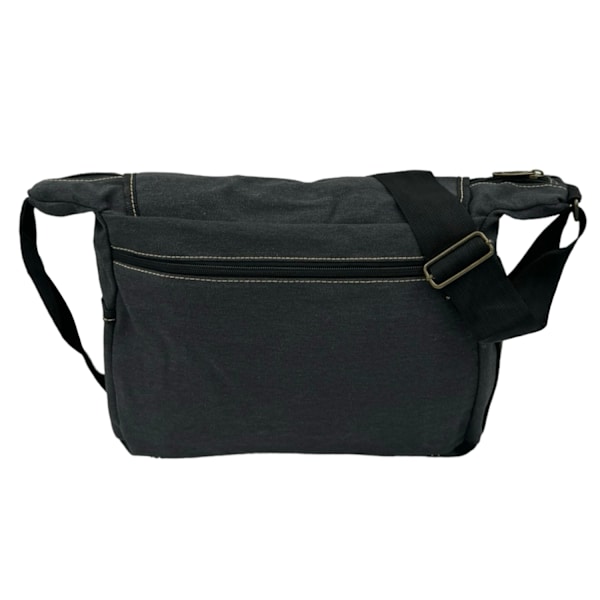Medium skuldertaske i kanvas Sort[mo] Svart one size