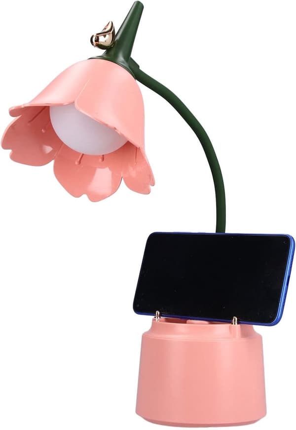 Dimbar LED-lampe med berøringskontroller og fleksibel arm; designet for øyebeskyttelse og egnet for både gutter og jenter (gul). Yellow