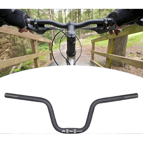 Lättviktigt Mountainbike-styre, Down Hill DH Extra Långt Riser-styre, Höga Styren 25.4mm, Svart H120mm