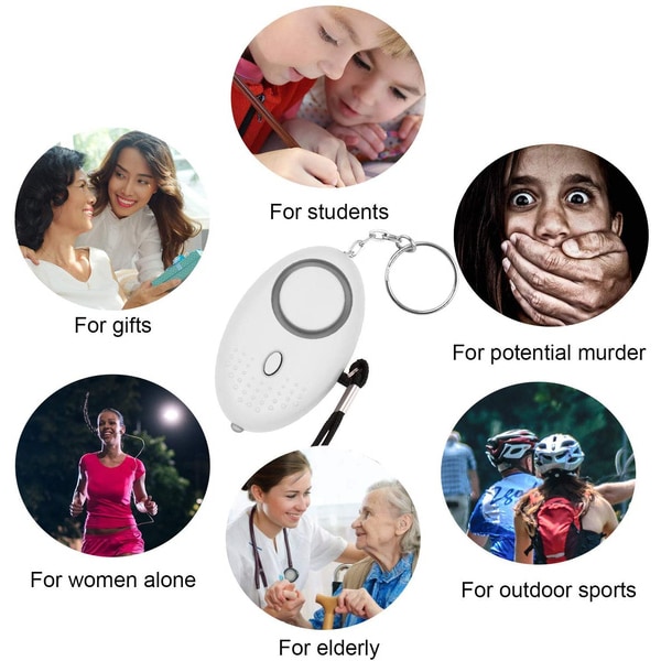 Personlig Alarm Nøkkelring med LED Nødalarm for Barn og Eldre 1-Pakning (Gull)