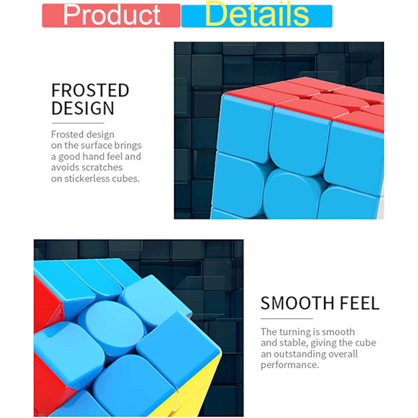 Speed Cube 3x3x3 Taikakuutio Pulmapelit Fidget-lelut, Nopea ja Sulava Kääntyminen Erittäin Kestävä Värien Yhteensovittava Palapeli