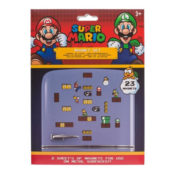 Super Mario Køleskabsmagneter Magneter 23stk multifarvet one size