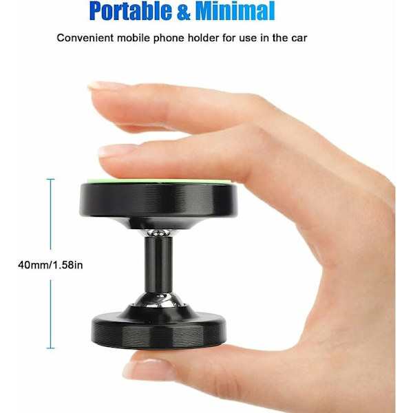 Magnetisk biltelefonholder universal bilholder, 720 graders rotation telefonholder med stærk magnet til iPhone Samsung, Huawei Smartphone og GPS