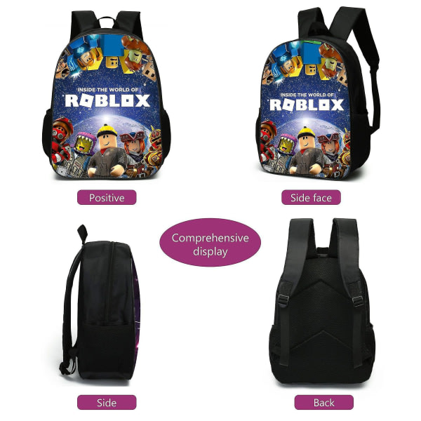 3-delt Roblox ryggsekk, skolesekk og reisesett