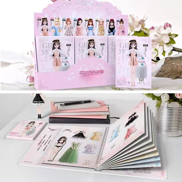 Magneettinen Prinsessa Pukeutumis Paperinukke Magneetti Pukeutumispeli Lelusetti Lapsille Tytöille Lahjat C