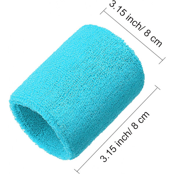 6-pack Svettband för handleden Tennisarmband Absorberande svettband för fotboll basket löpning Atletisk sport och träning