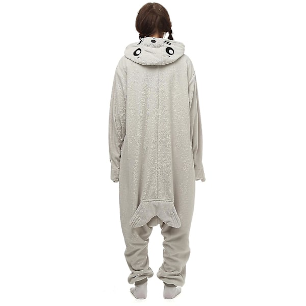 Harmaa hylje onesie aikuisille naisille miehille eläin kigurumi pyjama piirretty pyjama kotivaatteet halloween cosplay juhla-asu S