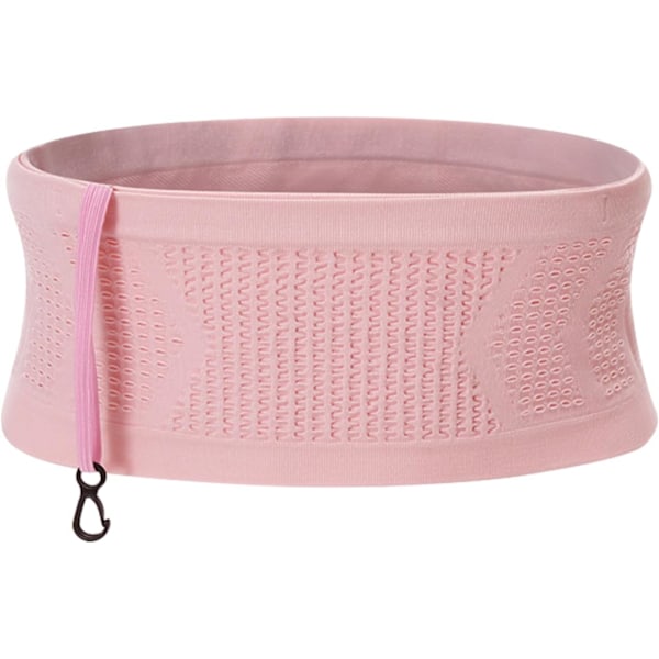 Slim Fit -juoksuvyö, jossa on 4 turvallista suurta taskua, kosteutta siirtävä treenifanypack, vyölaukku juoksijoille, kuntoiluun, harjoitteluun, pinkki Pink XL