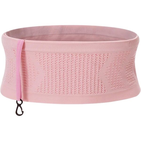 Slim Fit Löparbälte med 4 Säkra Stora Fack, Fukttransporterande Workout Fanny Pack, Midjeväska för Löpare, Fitness, Träning Pink