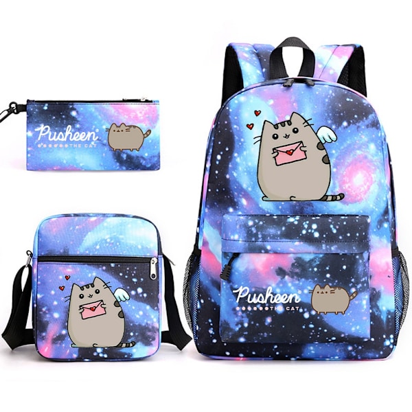 Pusheen Fat Kitten tredelt skolesekk casual gutter og jenter Pusheen Fat Kitten-WELLNGS Pusheen Fat Kitten Pusheen Fat Kitten 1 set