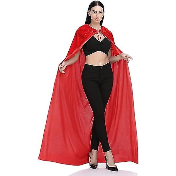 Cape Unisex Kåbe Med Hætte Halloween Kostume Hættetrøje Kåbe Voksen Vampyr Heks Kåbe Kvinder  (FMY)