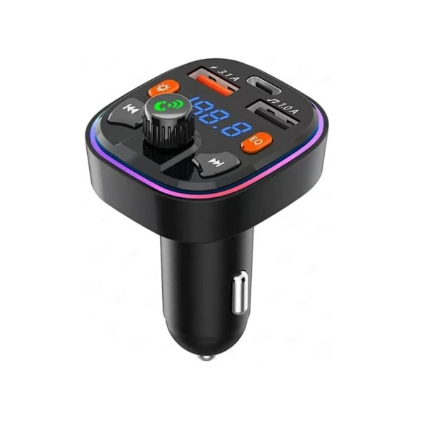 Bluetooth 5.0 Autoadapteri: FM-lähetin, PD 3.0 -pikalatauslähtö, Type-C-protokolla.