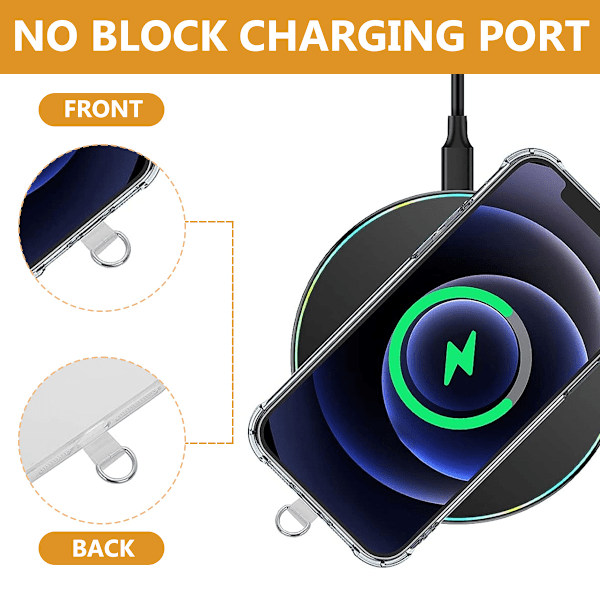 Telefon crossbody-kjede mobiltelefon lanyard, universell telefonkjedestropp med festefliker kompatibel med de fleste telefoner