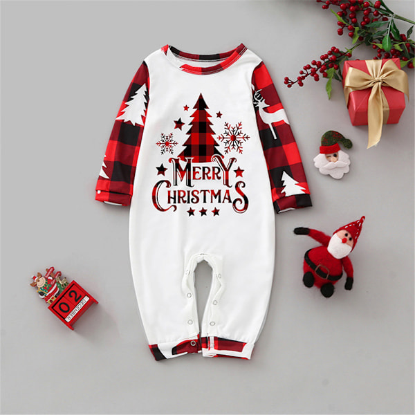 Julepyjamas Familie Kvinner Menn Barn Sovklær Xmas PJs Sett Baby Baby 9M