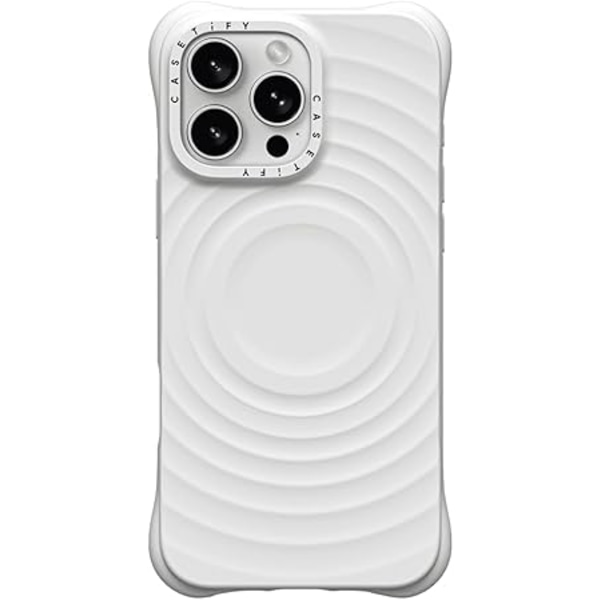 CASETiFY Ripple Skal för iPhone 16 Pro Max [Silikon / 2 m Fallskydd enligt Militär Standard / Kompatibel med Magsafe] - Vit