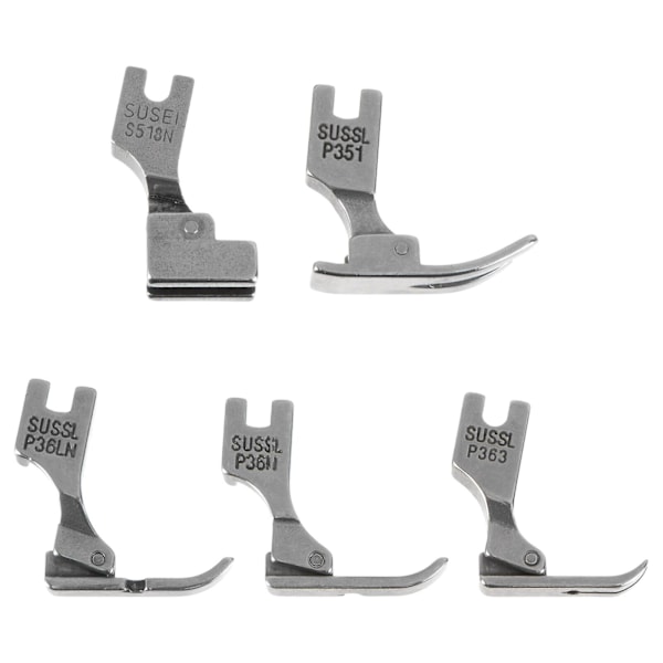 5 kpl paininjalkoja Juki teollisuusompelukoneeseen S518ns P36ln P36n P351 P363 (hopea)