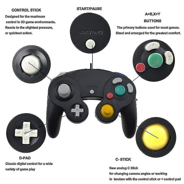 För Gamecube Controller USB Wired Handheld Joystick, För Nintend, För Ngc Gc Controle, För Mac Computer PC Gamepad