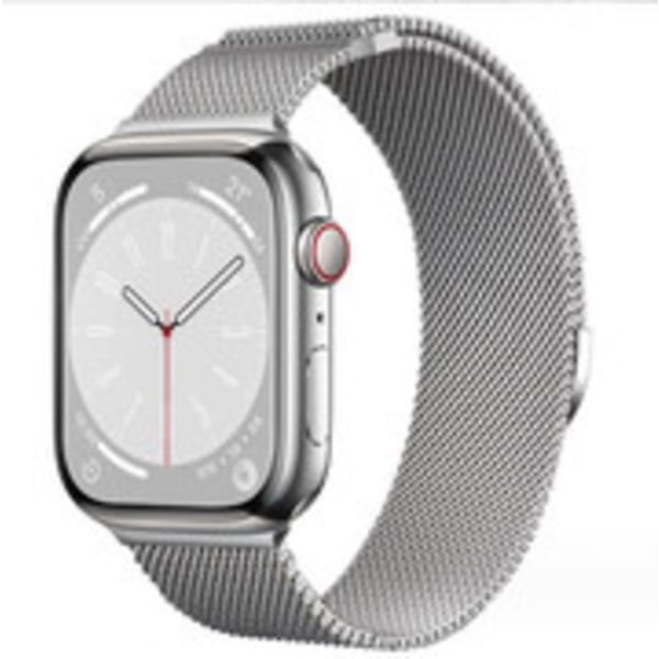 Milanese loop rem För apple Watch band 44mm 40mm 45mm 49mm 41mm 38mm 42mm 44mm Armband iwatch Series 9 3 6 5 SE 7 8 Ultra 2 starlight - silver silver silver 42mm/44mm/45mm/49mm