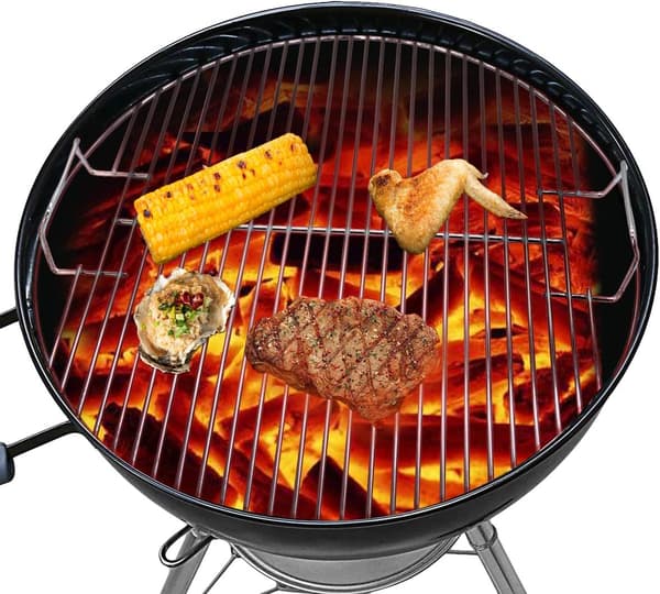 44,5 cm grillgaller i rostfritt stål för kol[mo]