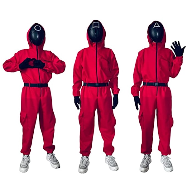 Squid Game Mask, Maskeradmask för temafester, Fyrkant